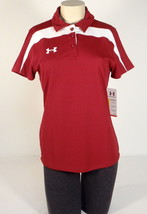 Under Armour Cardinal &amp; White Short Sleeve Polo Shirt Womens Small S NWT - £32.56 GBP