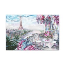 Paris Pink Eiffel Tower France Canvas Artwork Breathtaking French City for Home - £71.51 GBP+