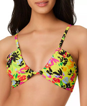 Bikini Swim Top Convertible Yellow Tropical Print Size Medium BAR III $4... - $8.99