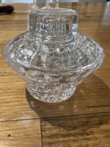 Vintage Lidded Bon Bon Sugar Dish Pot Lead Glass Serving Bowl For Tea Set - £14.25 GBP