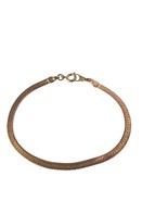 Vintage Rose Gold Herringbone Bracelet Womens Costume Jewelry - $24.75