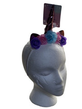 Greenbrier Rainbow Unicorn Metallic Horn W/Flowers Headband - £10.76 GBP