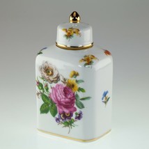 Vintage Porcelain Glazed Bottle with Gold Detail and Flower Motif - £92.79 GBP