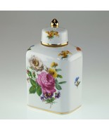 Vintage Porcelain Glazed Bottle with Gold Detail and Flower Motif - £93.41 GBP