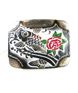 Koi Fish White Green Red Belt Buckle By ED HARDY 33116 With Tag - £35.60 GBP