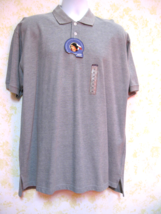 Men’s Gray Polo Shirt Cherokee brand SS XL  New-With-Tags 3 button cotton - £10.38 GBP