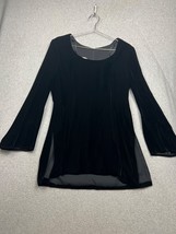 Vintage A.J Bari Velour Velvet Tunic Blouse Long Flare sleeves Boho Goth Simple - £25.11 GBP