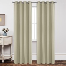 Joydeco Blackout Curtains 95 Inch Length 2 Panels Set W52 x L95 Inch Light Beige - £22.78 GBP