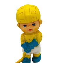 IWAI Industrial Baby Hockey Player Vintage Promo Rubber Squeak Toy Doll - $19.20