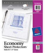 Avery Economy Clear Sheet Protectors 30/Pkg-Acid-Free - £11.83 GBP