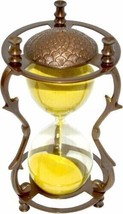 Antique Brass 7&quot; Sand Timer Handmade Nautical Hourglass Vintage Desktop ... - £42.85 GBP