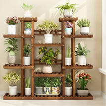 Jumbo Wood Plant Stand Flower Pot Shelf Multi-Storey Indoor Outdoor Bookshelf - £68.35 GBP