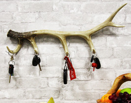Ebros Rustic Hunters 6 Point Stag Deer Antler Rack Wall Hooks Decor Plaque 24&quot;W - £53.00 GBP