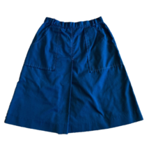 Vintage 90s Unionmade ILGWU Womens Skort Blue Knee Length Pockets Button USA 8 - £27.25 GBP
