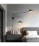 2-Light Industrial Adjustable Wall Light, 360° Tilt &amp; Rotate Sconce for ... - $114.26