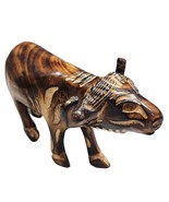 Hand Carved Wood Burned Bull Oxen Domestic Water Buffalo Sculpture 4.5&quot; ... - $692.61 MXN