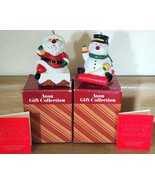 1987 Avon Santa in Chimney &amp; Sledding Snowman Christmas Ornament Lot See... - $11.69