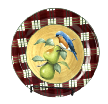 Lenox Winter Greetings Everyday Tartan 10.5&quot; Eastern Bluebird Dinner Plate - £7.90 GBP