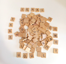 Scrabble Board Game Letter Tiles Set 100 Genuine authentic maple color f... - $5.90