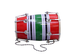 Baby Dholak Musical Instrument Bolt Dholki bag With Nuts Multi colour dh... - £77.84 GBP