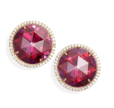 Kate Spade She Has Sparks Oversized Studs Earrings Pink Pave Halo Crystals - £39.65 GBP