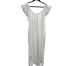 Vtg. Oscar de la Renta Small White Satin Nightgown Full Length Lace Trim... - $35.92