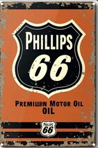 Phillips 66 Retro Vintage Gas Gasoline Oil Tin Sign 8x12 inches Station upf - $34.84 CAD