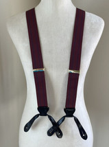Trafalgar Suspenders Textured Silk Maroon Navy Pinstripe Formal Ends All... - £25.40 GBP