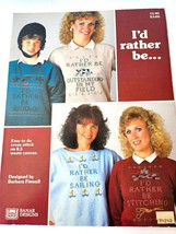 New I&#39;d Rather Be.... Cross Stitch Pattern Book Cute Sayings Riding Sailing - £3.92 GBP