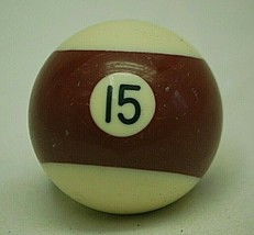Pool Table Billiard Ball #15 Maroon Stripe Vintage Replacement Piece - £10.20 GBP