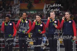 TEAM USA 2016 SIGNED RP PHOTO SIMONE BILES ALY RAISMAN DOUGLAS HERNANDEZ... - $19.99