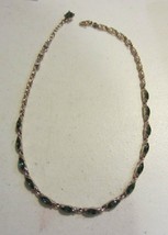 Vintage BOGOFF Green Rhinestone Necklace - £76.42 GBP