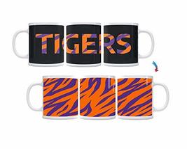 Color Changing! Purple &amp; Orange Tigers Stripes ThermoH Exray Ceramic Cof... - £6.14 GBP