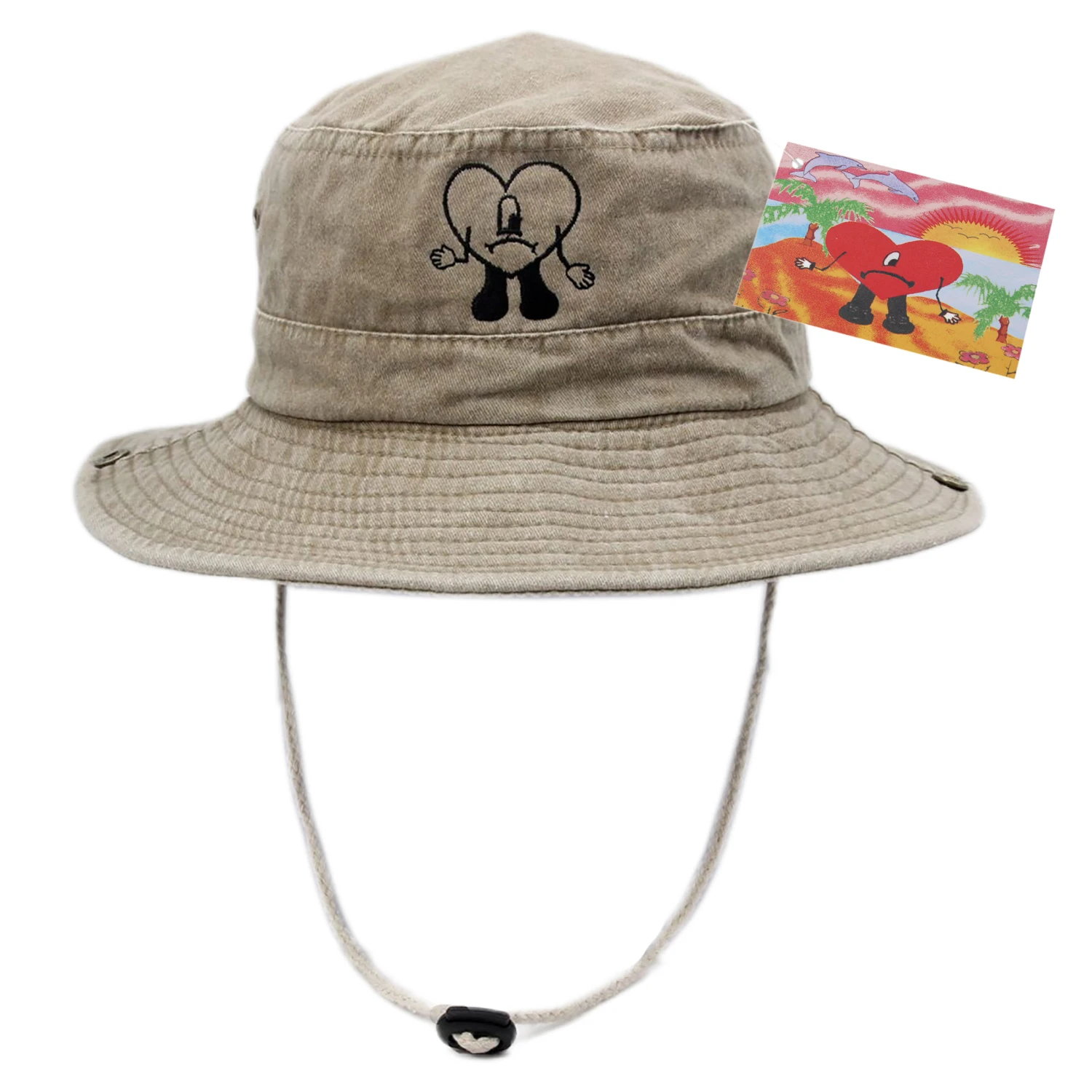 Cotton Embroidered Bad Bunny Fisherman Hats UN VERANO SIN TI Bucket Hat Woman - £13.88 GBP
