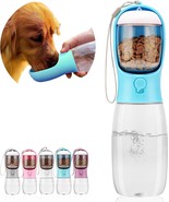 Dog Water Bottle Portable Pet Water Bottle with Food Container Outdoor P... - £29.58 GBP