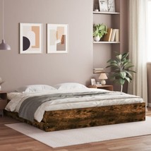 Industrial Rustic Smoked Oak Wooden Super King Size Bed Frame With Drawers - £211.75 GBP