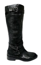 Enzo Angiolini EASAYLEM Black Leather Boot High Knee Biker Riding Zip 9.... - $118.80