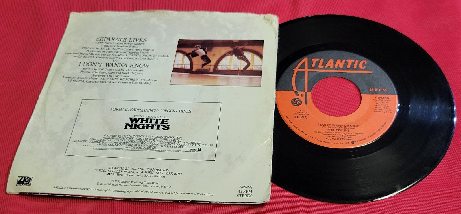 Phil Collins & Marilyn Martin - Separate Lives  - Atlantic - 45RPM Record Item image 5