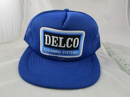 Delco Cleaning Systems Blue Snapback Hat Foam Mesh Designer Award - £17.57 GBP