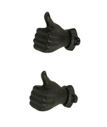Brown Cast Iron Thumbs Up Hand Decorative Wall Hooks Set of 2 - £27.25 GBP