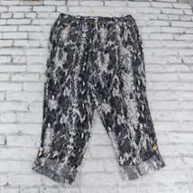 Calvin Klein Pants Womens Large Snakeskin Linen Roll Tab Drawstring Pockets - £19.53 GBP