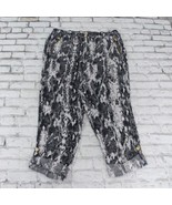 Calvin Klein Pants Womens Large Snakeskin Linen Roll Tab Drawstring Pockets - £19.73 GBP