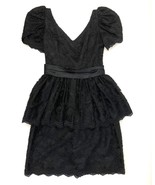 VTG Anne Gerard Womens Lace Dress Size 5 / 6 Black Layered Tiered Cockta... - £20.06 GBP