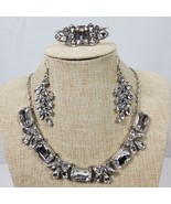 Vintage BLING Statement Necklace (21&quot;) Earrings (3&quot; Drop) Bracelet - $39.00