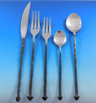 Iron Age by Michael Aram  Black Oxidized Stainless Steel Flatware Set 31 pcs - £1,633.26 GBP