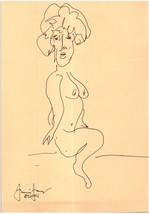 Penna Disegno Su Carta Nude Woman Studio Da Noto Artist - £82.98 GBP