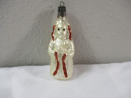 Antique German Blown Glass Praying Angel Christmas Ornament Rare 3.5&#39;&#39; V... - $34.64