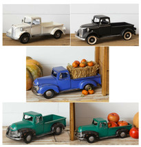 Old Pickup Truck Vintage Inspired Metal Farm Truck White Black Blue Green New - £39.95 GBP