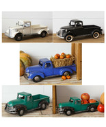 Old Pickup Truck Vintage Inspired Metal Farm Truck White Black Blue Gree... - £39.95 GBP