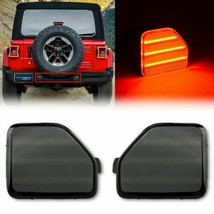 Smoked Lens Red LED Rear Bumper Reflector Light Pair For 18-20 Jeep Wrangler - £39.80 GBP